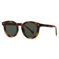 Retro tortoiseshell sunglasses with thick frames and dark green lenses in variant view - Hawksbill Frame Green Lens(C6)