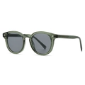 Retro sunglasses featuring translucent olive green frames and dark grey lenses - Green Frame Gray Lens(C7)
