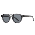 Lunettes de soleil rondes rétro gris translucide avec monture à âme métallique - Monture Grise Verres Gris (C5)