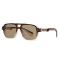 Vintage aviator sunglasses with brown gradient frames and signature gold arrow accents - Tea Frame Tea Lens
