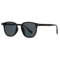 Lunettes de soleil rondes rétro avec monture marron thé et verres gris foncé - Monture Thé Gris