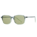 Modern retro square double-bridge sunglasses with blue frames and green lenses - Blue And Green Frame