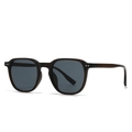 Moderne Retro-Quadrat-Sonnenbrille mit doppeltem Steg, dunklem Rahmen und grauen Gläsern - C8 Brauner Rahmen Schwarzgraue Gläser