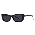 Retro cat-eye sunglasses in black with grey lenses and gold G-logo metal hinges - Black Frame / Black Grey Lens