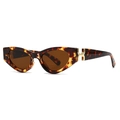 Lunettes de soleil œil-de-chat écaillées avec charnières en métal doré de luxe - Monture Écaille Verres Thé