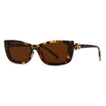 Retro tortoise shell square sunglasses with golden G hardware and dark brown lenses - Tortoiseshell Frame / Tea Lens