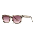 Occhiali da sole squadrati oversize color tè trasparente con lenti sfumate e dettagli - C5 Montatura Champagne Lente Rosso Vino
