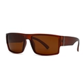 Modern square polarized sunglasses in translucent tea brown finish for a retro look - Tea Frame Tea Lens