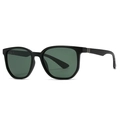 Modern square frame polarized sunglasses with black frames and dark green lenses - Black Frame Green Lens