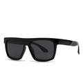 Classic square frame polarized sunglasses in high-gloss black for men and women - Sand Black All Gray