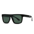 Classic black square frame polarized sunglasses with dark green lenses in neutral style - Black Frame Green Lens