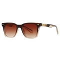 Lunettes de soleil rétro à petite monture avec verres dégradés marron et style écaillé - Monture Dégradée Thé Verres Couleur Thé (C5)