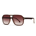 Retro tortoise shell aviator sunglasses with brown gradient lenses and gold accents - Tea Frame Tea Lens