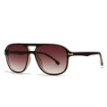 Vintage Pilotenbrille mit schwarz-beigem Rahmen und braunen Verlaufsgläsern - Tee Rahmen Tee Gläser