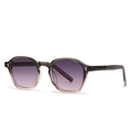 Lunettes de soleil rétro marron translucide avec verres dégradés violets chic - Gris Dégradé Vers Thé Violet