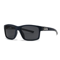 Polarized square sunglasses in matte navy blue frame with dark grey lenses for men - Matte Blue Frame Black Grey Lens