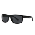 Classic square frame polarized sunglasses for men with glossy black finish and grey lenses - Bright Black / Grey Lens (C1)
