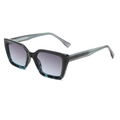 Square two-tone black and blue marble sunglasses with grey gradient lenses - Blue Tortoiseshell Frame Grey Lenses