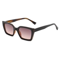 Chic square-frame sunglasses with tortoise accents and gradient purple lenses - Black Tortoiseshell Frame Purple Lenses