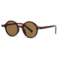 Gafas de sol retro de carey con lentes marrones y montura redonda de acetato - Carey Lentes Té