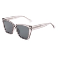 Square oversized sunglasses with light purple transparent frames and dark grey lenses - Transparent Grey Frame Grey Lens