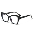 Occhiali anti luce blu cat-eye retrò con montatura nera intera da donna - Montatura Nera Lenti Trasparenti