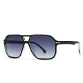 Retro pilot sunglasses with black and transparent frame and gray gradient lenses - Black Frame Gradient Gray Lens Transparent Legs