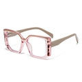 Lunettes carrées roses tendance oversize avec détails en écaille de tortue sur les branches - Monture Écaille Rose