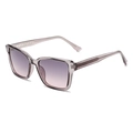 Fashionable square oversized sunglasses with translucent frames and purple gradient lenses - Transparent Grey Frame Double Grey Lens