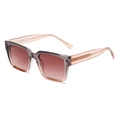 Gafas de sol cuadradas oversize con montura degradada y patillas de patrón vintage en blanco - Lentes Degradadas de Púrpura a Té