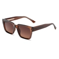 Gafas de sol cuadradas de carey con lentes degradadas marrones para hombres y mujeres - Montura color té, lentes color té