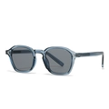 Lunettes de soleil modernes avec monture bleue transparente et verres gris style rétro - Monture Verte Verres Gris