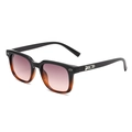 Square black and amber gradient sunglasses with stylish brown tinted gradient lenses - Black Tortoise Frame Gradient Pink Lens (C4)