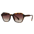 Retro geometric sunglasses featuring a tortoise shell frame and brown gradient lenses - C7 Tortoise Shell Tea Lens