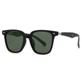 Gafas de sol polarizadas con montura negro mate, lentes verdes y patillas con textura de madera - C3 Negro Verde (Montura Negra/Lentes Verdes/Patillas Textura Madera)