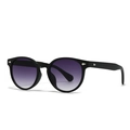 Quadratische Retro-Sonnenbrille mit matt schwarzem Rahmen und lila Verlaufsgläsern - Schwarzer Rahmen Doppelt Graue Linse