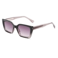 Square sunglasses featuring a black to transparent purple gradient frame and purple lenses - Black To Purple Gradient Frame Purple Lenses