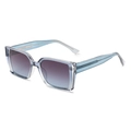 Gafas de sol cuadradas de gran tamaño con montura azul claro transparente y lentes degradadas - Montura Azul Transparente Lente Gris