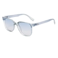 Square blue transparent frame sunglasses with gradient blue lenses and silver arrow detail - Light Blue Frame Blue Orange Lens (C4)