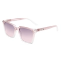 Stylish square pink gradient sunglasses with transparent frames and purple tinted lenses - Light Purple Frame Purple Lens