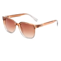 Stylish amber brown tortoiseshell square sunglasses with polarized gradient brown lenses - Orange Frame Orange Lens (C6)