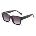 Gafas de sol cuadradas negras con lentes degradadas violetas y detalles en plata - Montura Negra Lentes Gris Doble