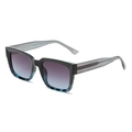 Retro square sunglasses with black marble frame and blue purple gradient lenses - Black Blue Marble Texture Gray Lenses