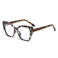 Classic tortoiseshell cat eye blue light blocking glasses with stylish patterned frame - Hawksbill Frame Clear Lens