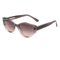Retro cat-eye sunglasses with grey gradient frame and tinted brown lenses - Gradient Purple to Transparent Frame Orange Purple Lenses
