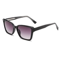 Modern black square frame sunglasses featuring premium purple gradient lenses - Black Frame Double Gray Lens