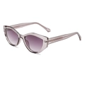 Lunettes de soleil carrées avec monture violette transparente et verres dégradés violets - Monture Grise Translucide Verres Gris Dégradé