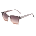 Square oversized sunglasses with gradient tea purple frame and textured temples - Champagne Frame Pink Lens