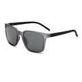 Modern square sunglasses with matte grey translucent frames and sleek black temples - Grey Black (C1)