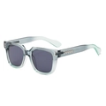 Quadratische Oversize-Sonnenbrille mit grau-grünem Verlaufsrahmen und silbernen Nieten - Grau Grün Verlauf Rahmen Graue Linse (C6)